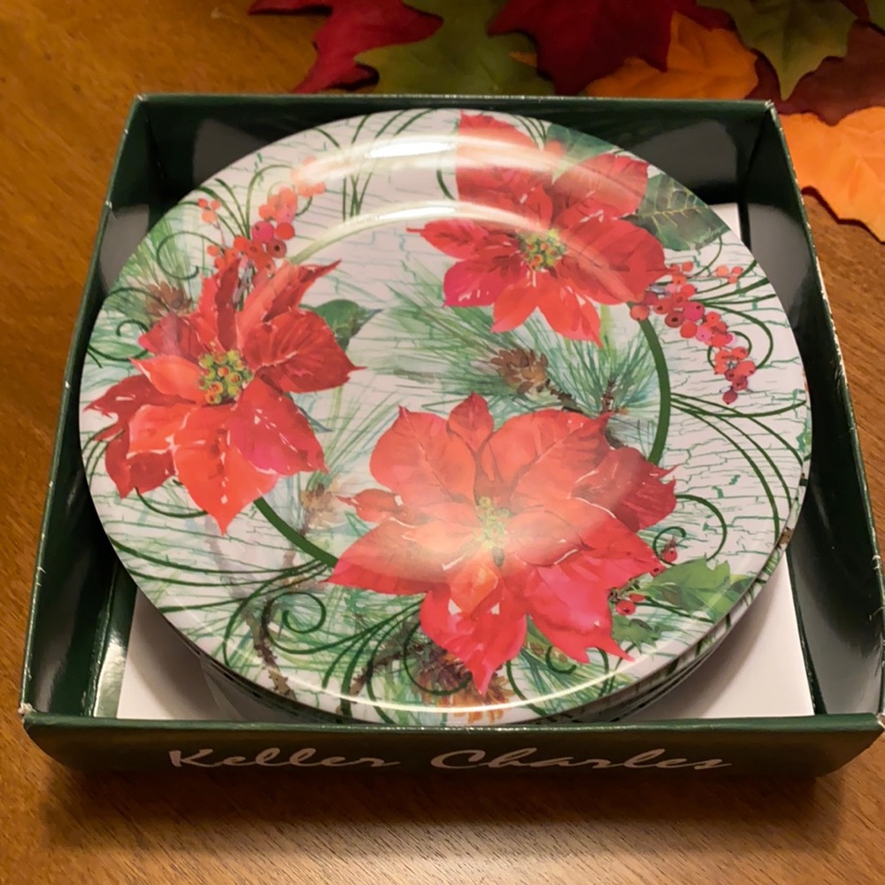 Hors D’oeuvre Poinsettia plates